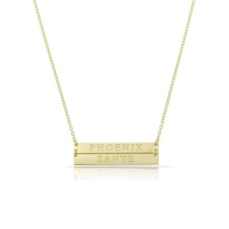 Custom Double Bar Nameplate Necklace | The Sis Kiss
