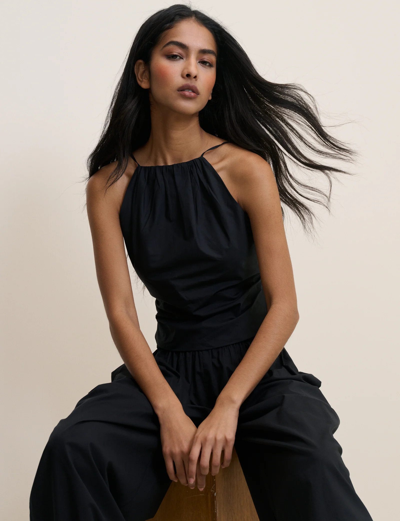 Black Halterneck Rowe Top | Nobody's Child