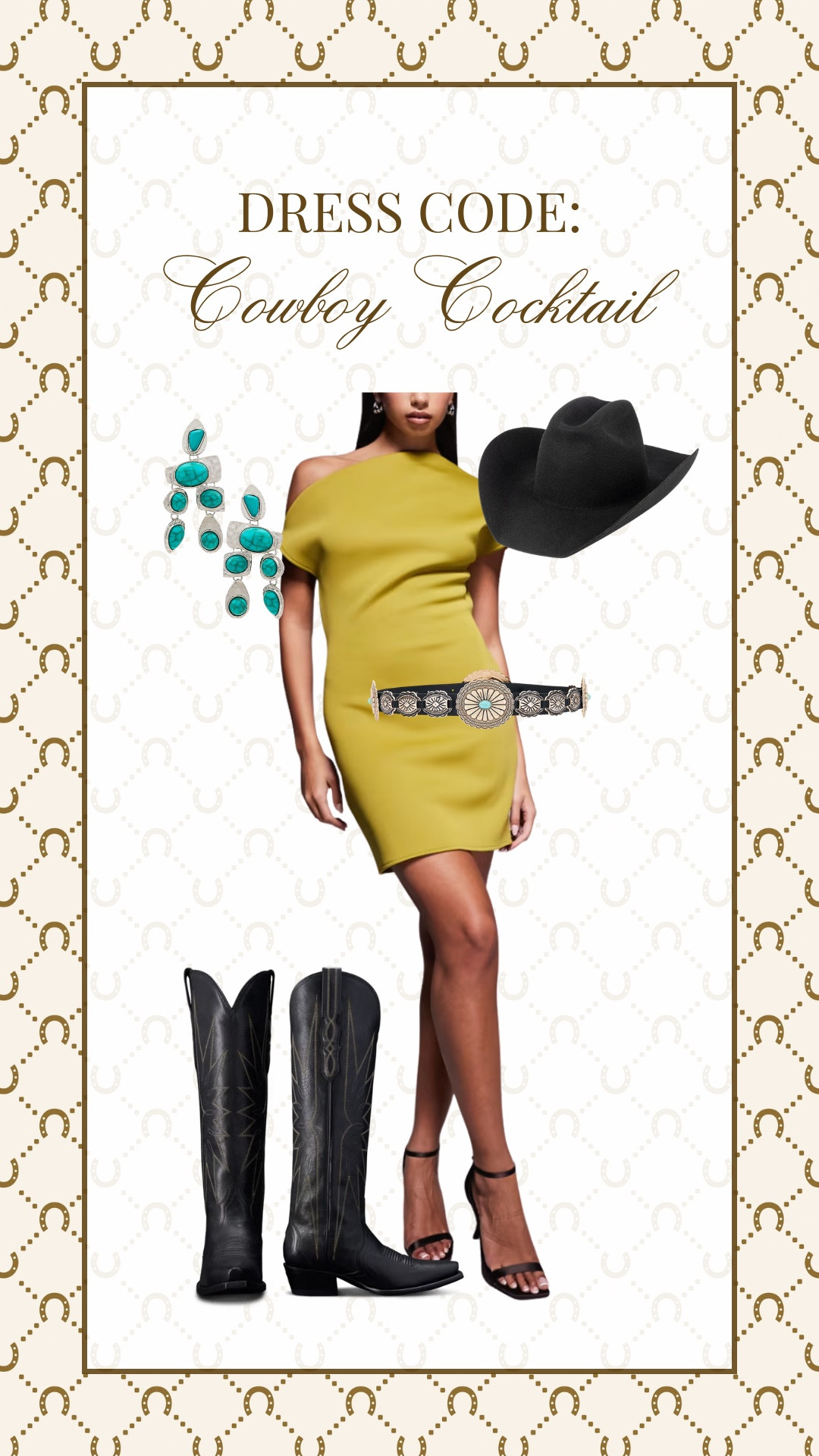 Cowboy cocktail outfit idea!

Western chic // country concert //