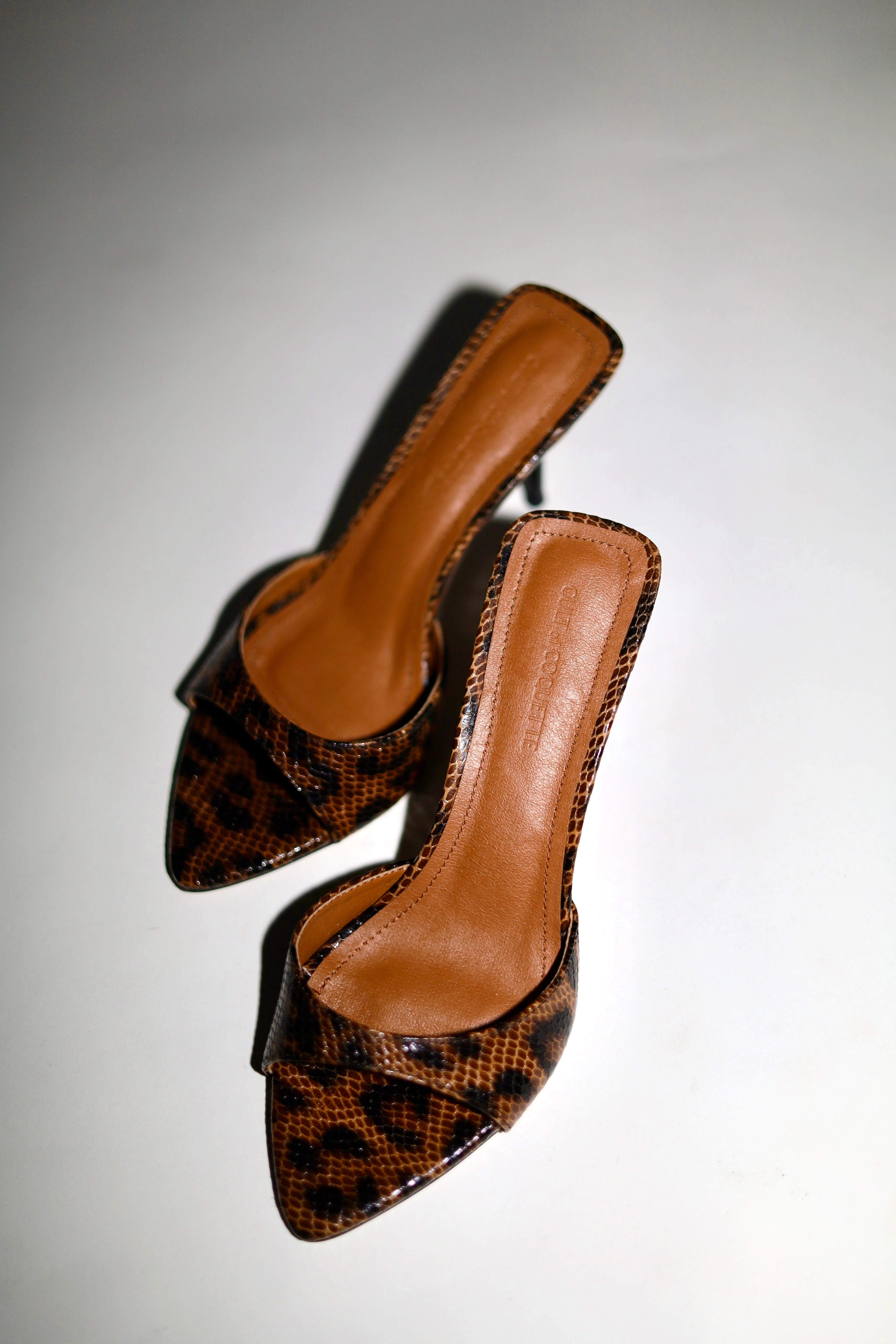 Zena Leopard Vegan Mules 80 mm | CULT OF COQUETTE