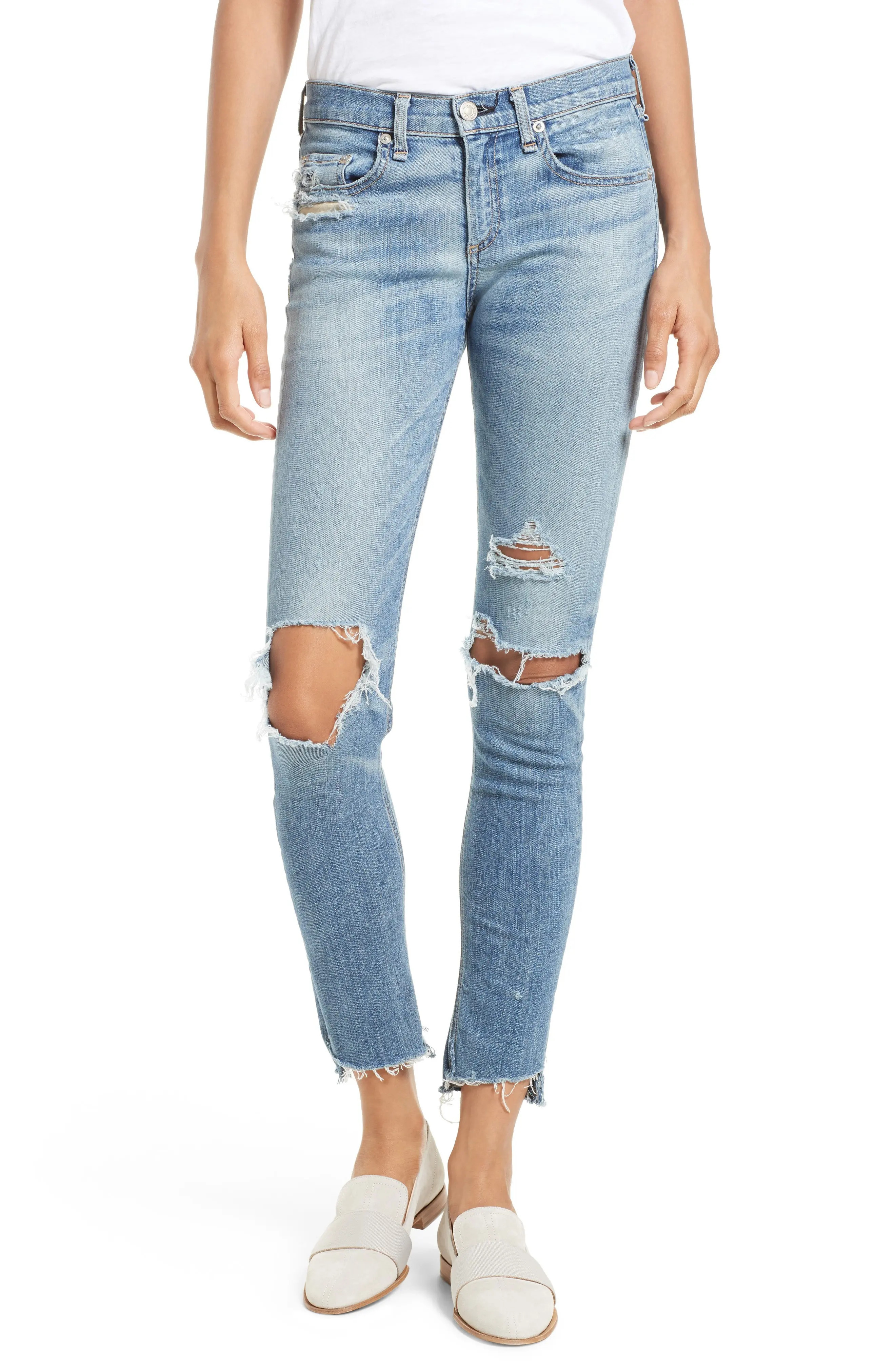 Ripped Step Hem Skinny Jeans | Nordstrom