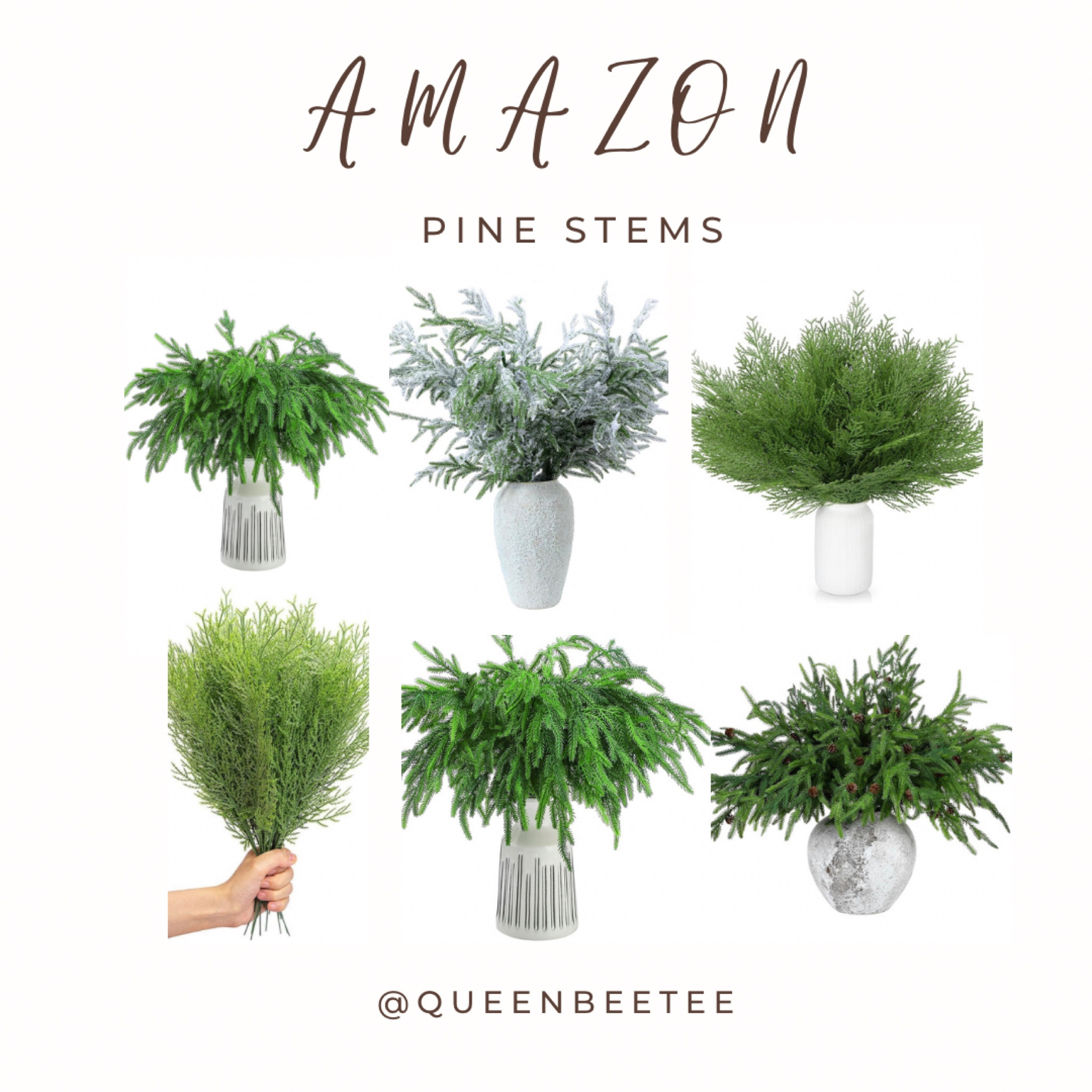 Pine stems finds from Amazon. Such a perfect touch to add to any room, or countertop for the holidays! #christmasdecor #holidaydecor #christmasdecorations #homedecor

#LTKhome #LTKHoliday #LTKSeasonal