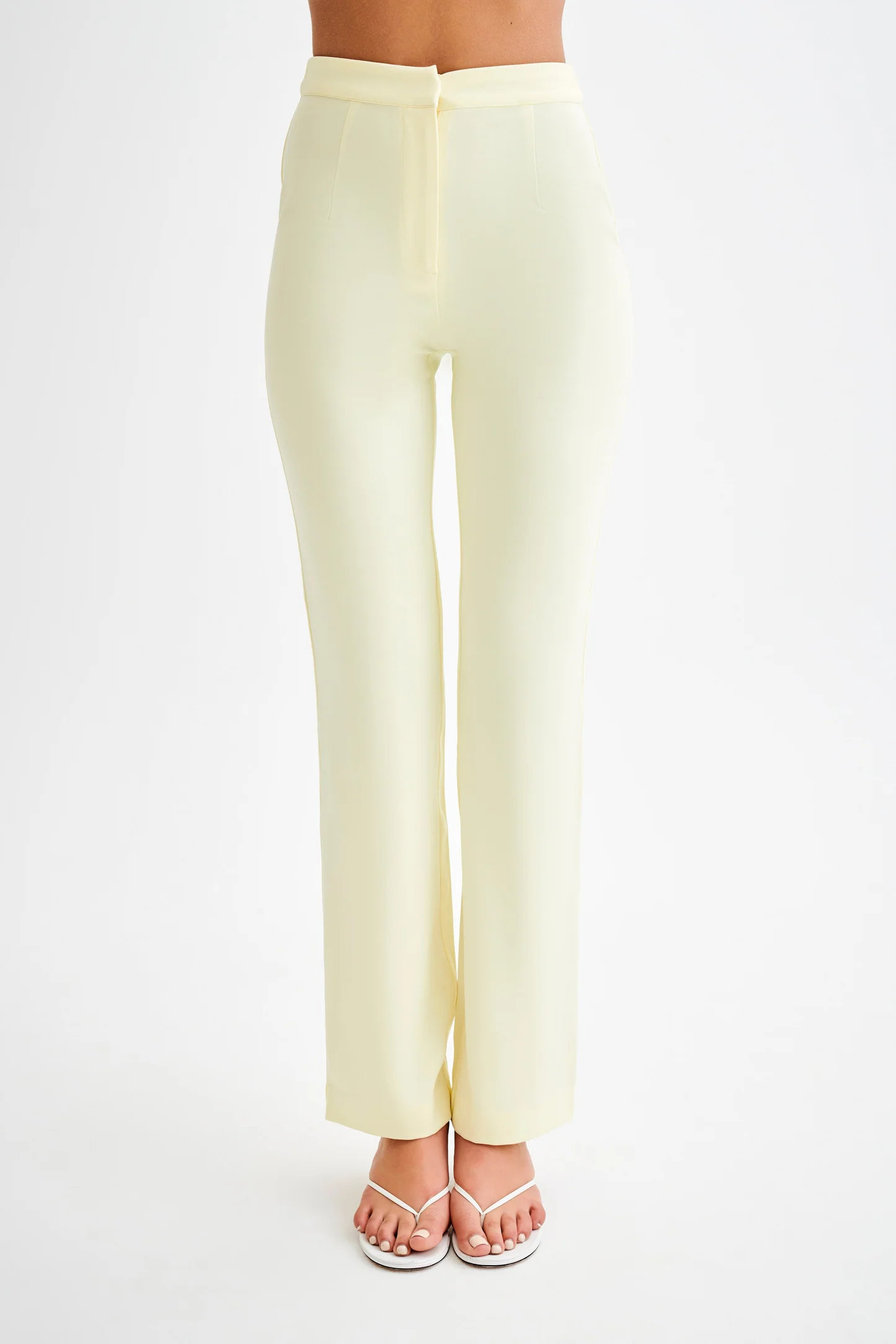 Suiting Straight Leg Pant - Pastel Lemon | MESHKI US