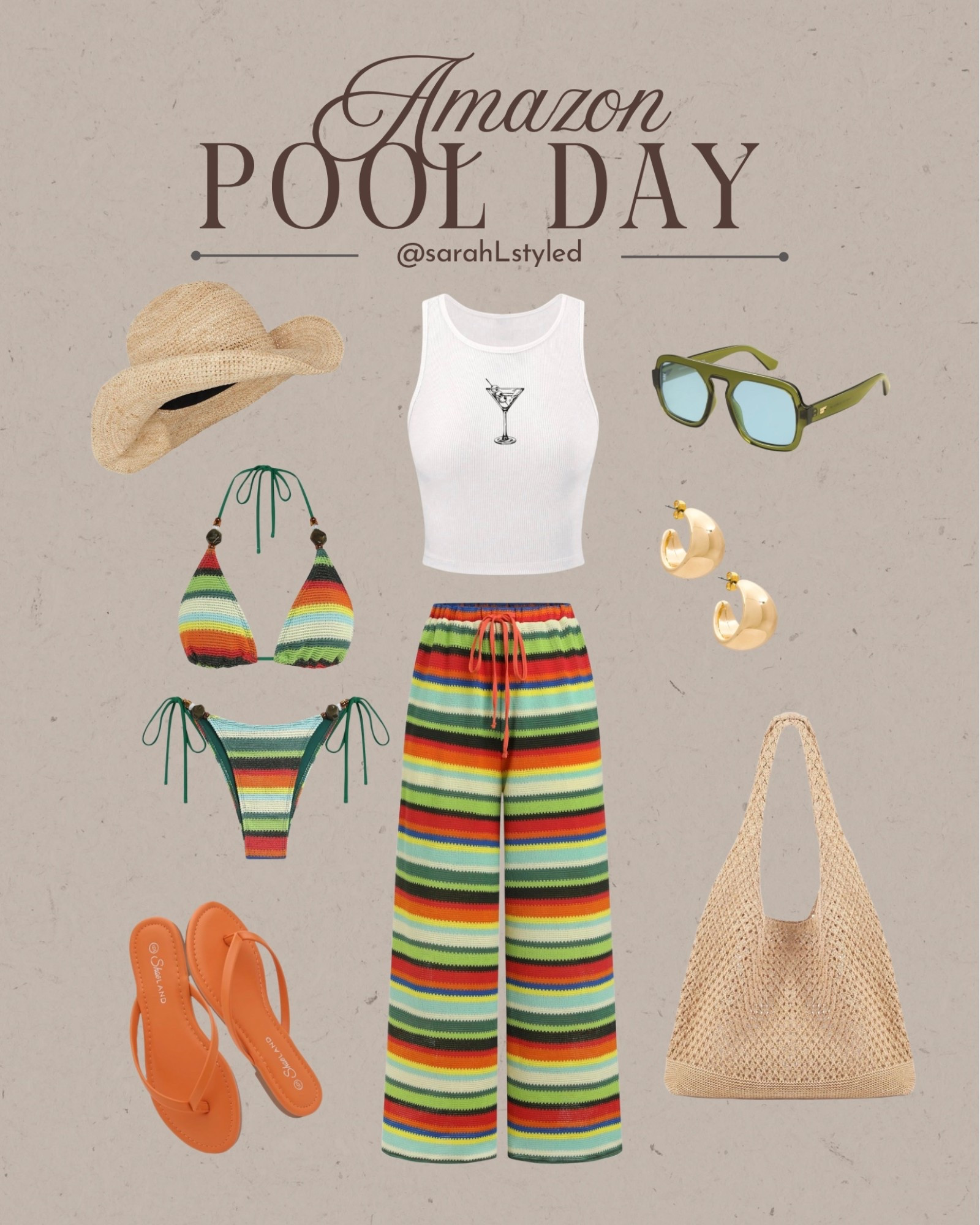 Pool day outfit 👙 summer style, Amazon finds, matching sets for summer, striped pants, stripe bikini, Italy vacation outfit, Italy beach club, yacht party outfit, Amazon fashion

#LTKSeasonal #LTKSwim #LTKTravel