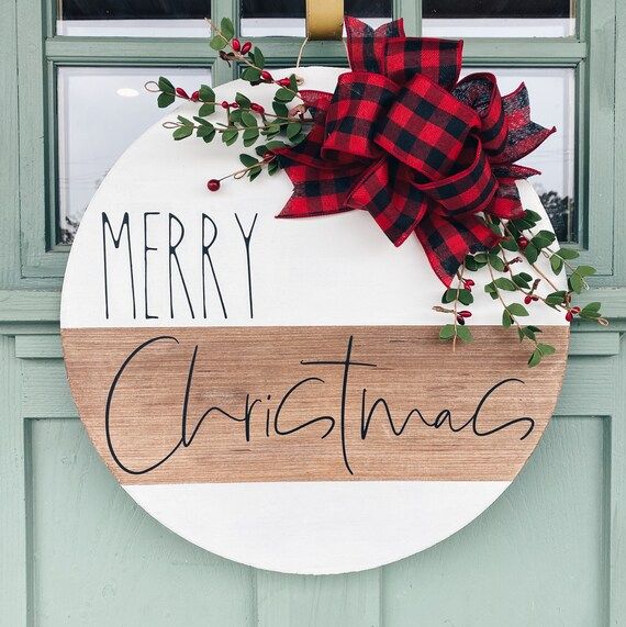 Christmas Door Hanger  Christmas Wreath  Holiday Decor  - Etsy | Etsy (US)