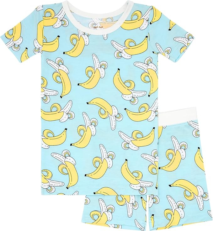 Little Sleepies Pajama Set w/Short Sleeve Shirt & Shorts, Viscose from Bamboo Toddler Pajamas, Gi... | Amazon (US)