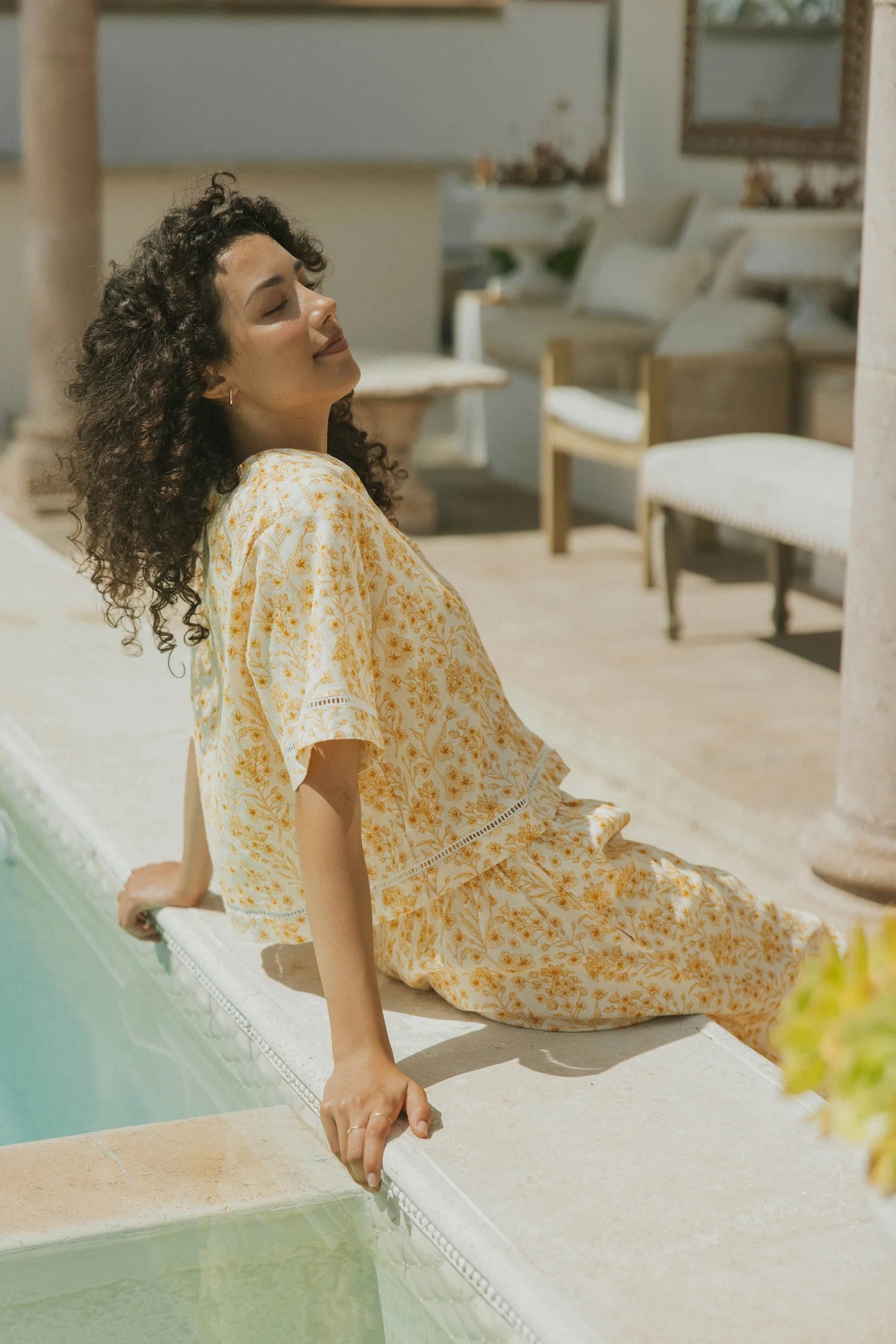 Clara Floral Linen Button Down | Honeysuckle | Altair The Label