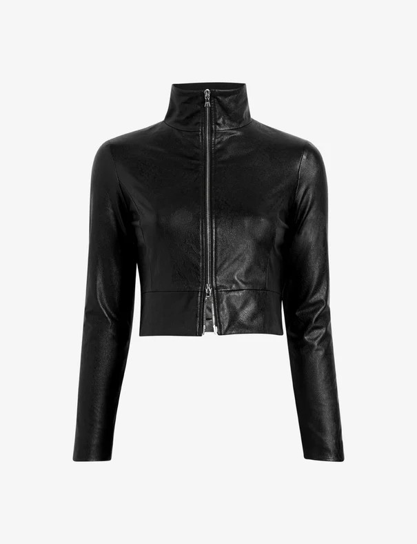 Faux Leather Cropped Biker Jacket | Commando®