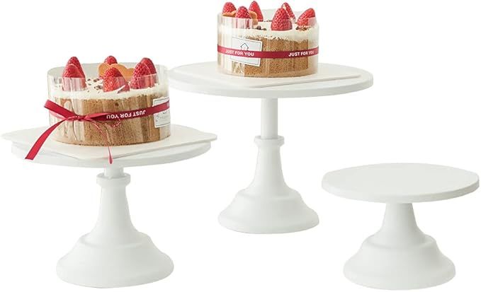 Set of 3 Pieces Cake Stands Iron Cake Holder Dessert Display Plate Serving Tray for Baby Shower W... | Amazon (US)