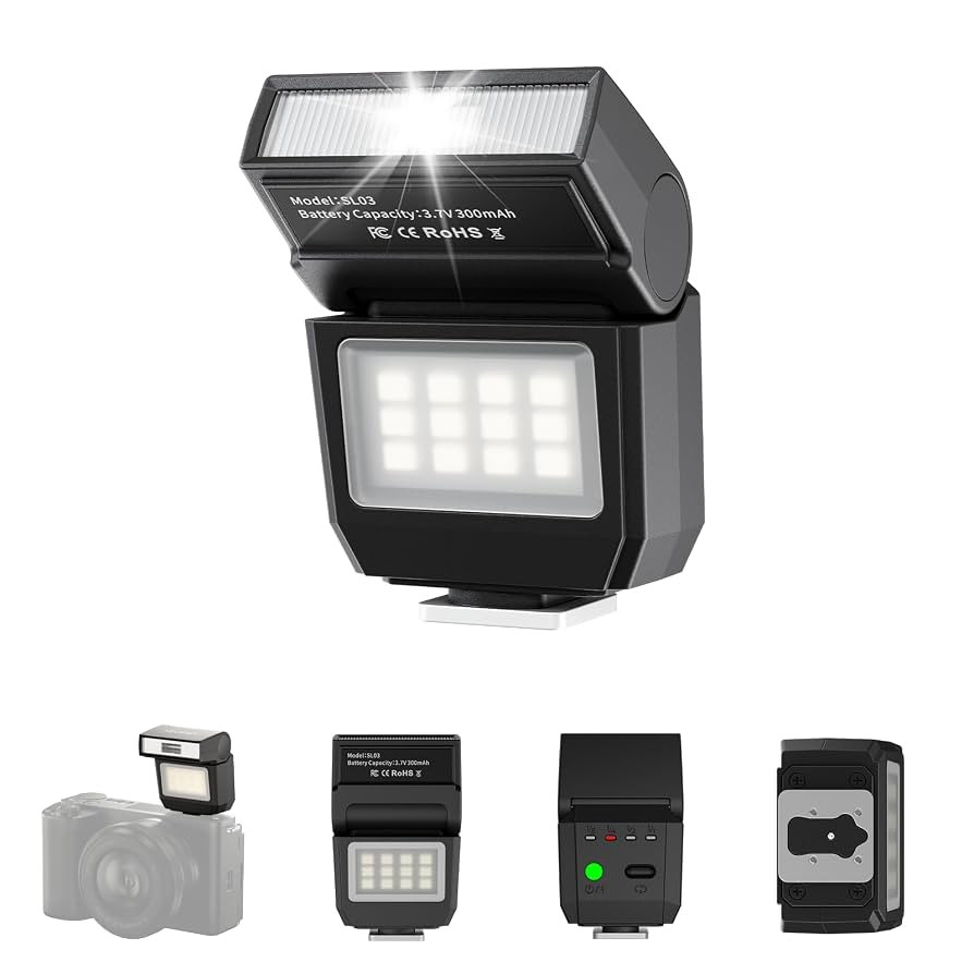 ULANZI SL03 Camera Mini Flash Speedlite with Video Light, GN8 6500K External Flash 90° Angle Adj... | Amazon (US)