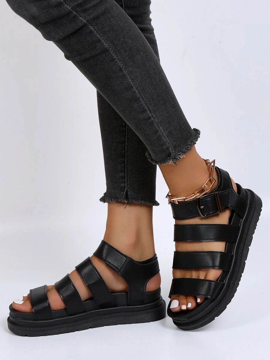 Minimalist Ankle Strap Flatform Sandals | SHEIN
