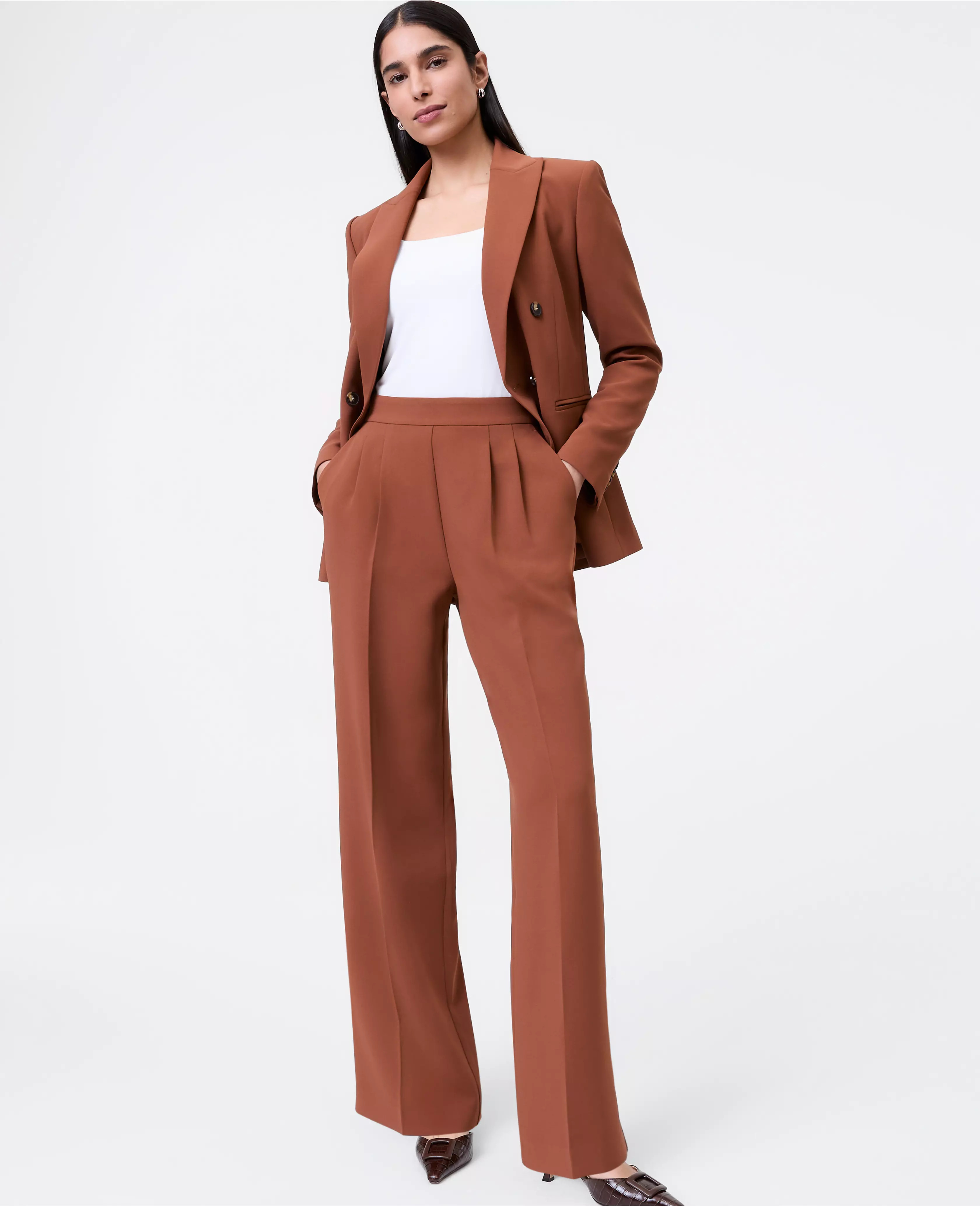 The Wide-Leg Pant in Crinkle Crepe | Ann Taylor