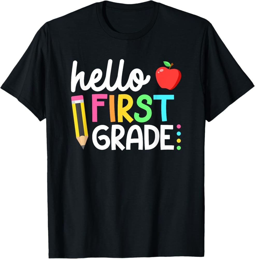 Hello First Grade Team 1st Grade Back to School Teacher Kids T-Shirt | Amazon (US)