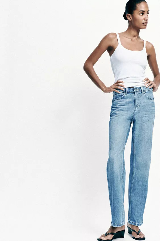 Z.03 STRAIGHT HIGH-WAIST LONG LENGTH JEANS | Zara UK