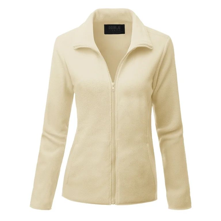 Doublju Women's Full Zip Up Fleece Jacket With Pockets (Plus Size Available) - Walmart.com | Walmart (US)