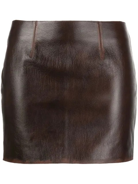 16Arlington distressed-effect Leather Miniskirt - Farfetch | Farfetch Global