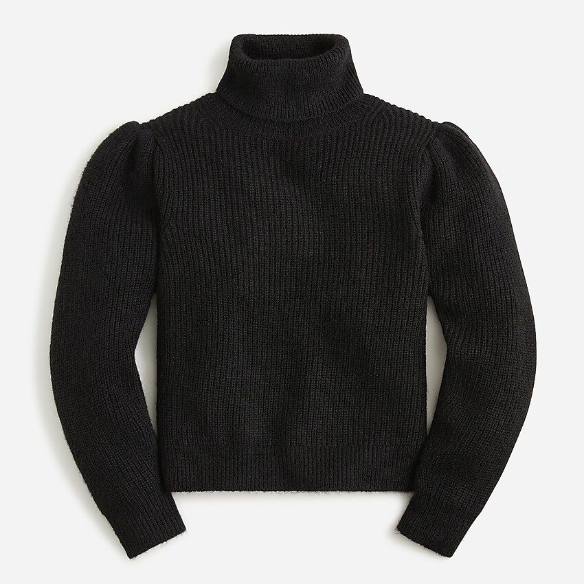 Puff-sleeve turtleneck sweater | J.Crew US
