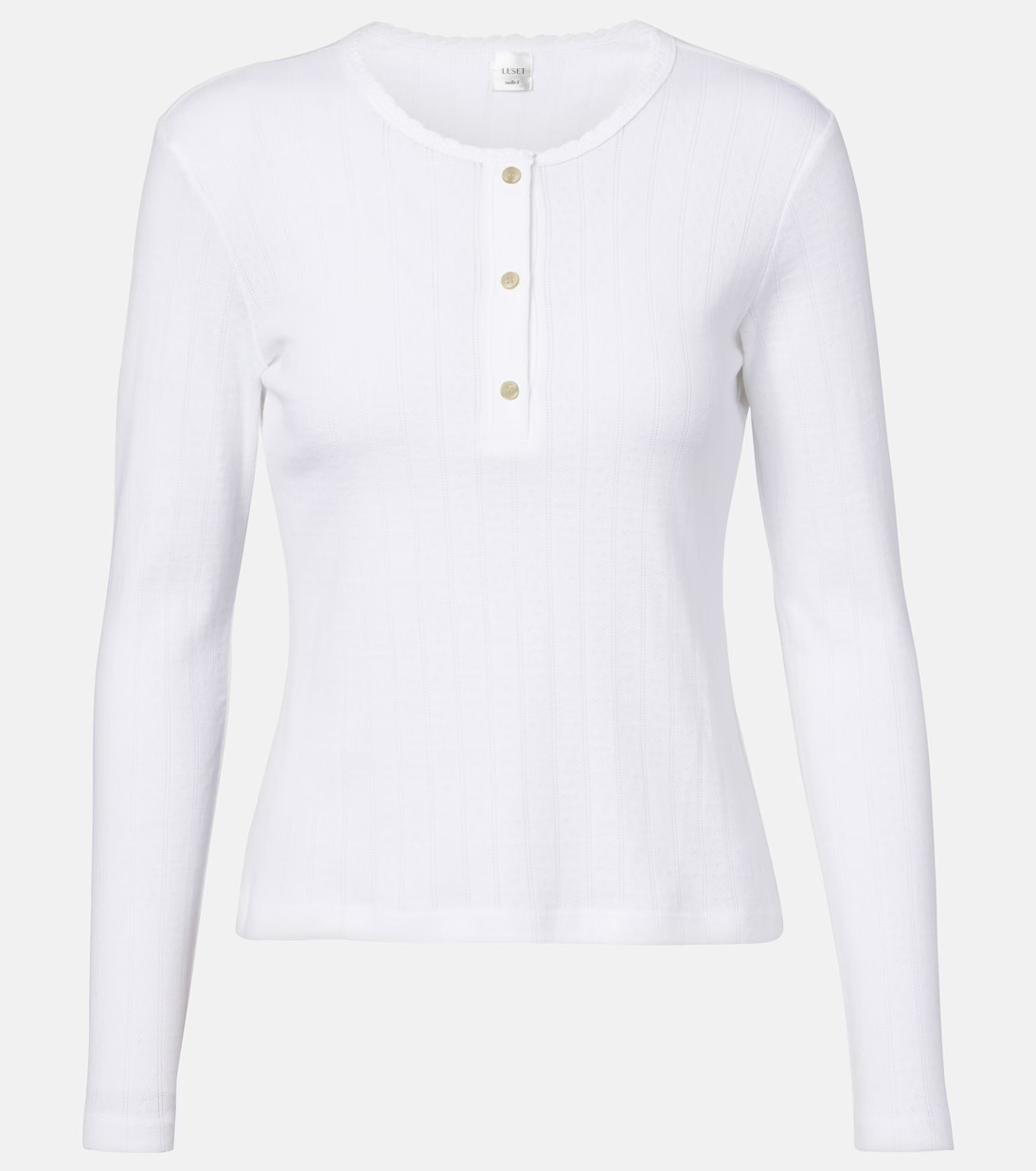 Pointelle cotton Henley shirt | Mytheresa (US/CA)