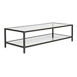 Studio Designs Home Camber Modern Rectangular Glass Coffee Table In Gray Pewter With Clear Glass, Li | Amazon (US)