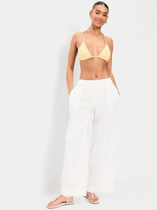 Eyelet Triangle String Bikini Swim Top | Old Navy (US)