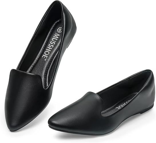 MUSSHOE Flat Shoes Women Comfortable Slip on Women's Flats | Amazon (US)