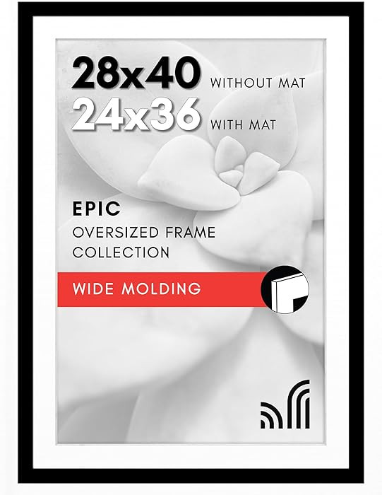 Americanflat 28x40 Poster Frame made of Engineered Wood - Use as 24x36 Frame with Mat or Display ... | Amazon (US)