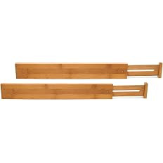 Lipper International 8896 Bamboo Wood Custom Fit Adjustable Kitchen Drawer Dividers, Set of 2 | Amazon (US)