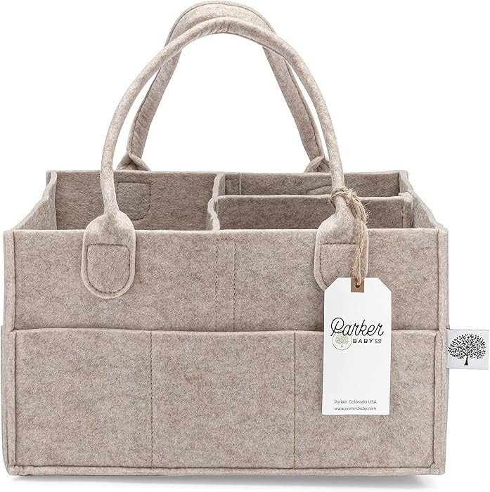 Parker Baby Diaper Caddy - Nursery Storage Bin and Car Organizer for Diapers and Baby Wipes - Oat... | Amazon (US)