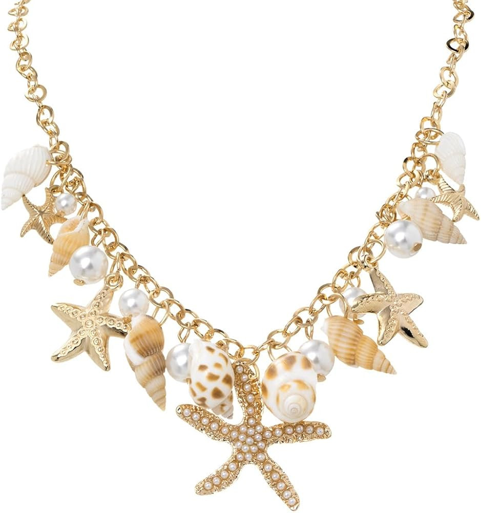 Boho Starfish Necklace for Women Sea Shell Choker Collar Necklace Summer Starfish Charm Beach Jew... | Amazon (CA)