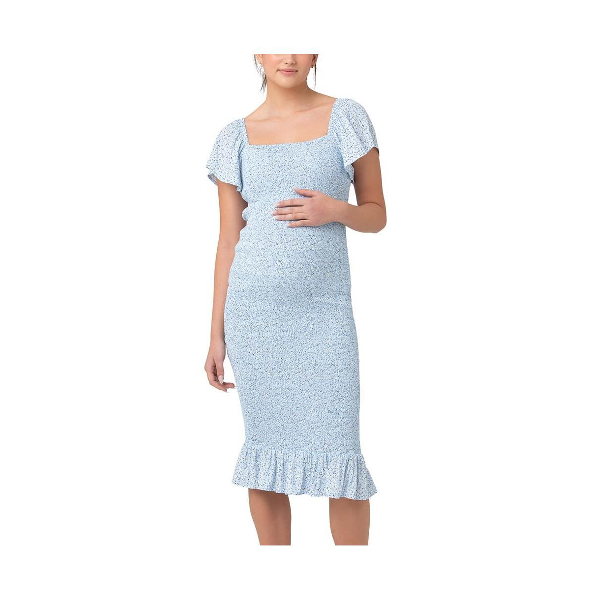 Ripe Maternity Selma Nursing Shirred Dress - Pale blue | Macy's