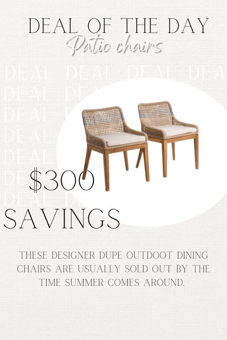 Best of todays deals! these designer, dupe chairs are usually sold out by the time you need chairs in the summer. Grab them now before they are gone. Such a huge savings! Patio chairs. Dining chairs. Outdoor furniture. Patio furniture. Outdoor dining  

#LTKsalealert #LTKSeasonal #LTKhome