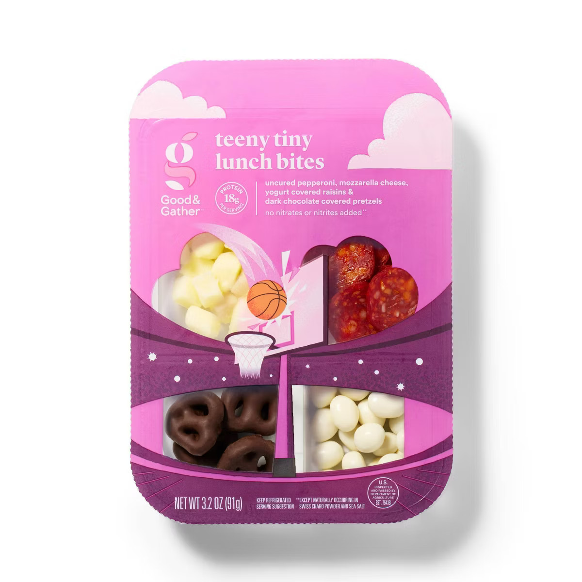 Teeny Tiny Lunch Bites Uncured Pepperoni, Mozzarella, Dark Chocolate Covered Pretzels & Yogurt Co... | Target