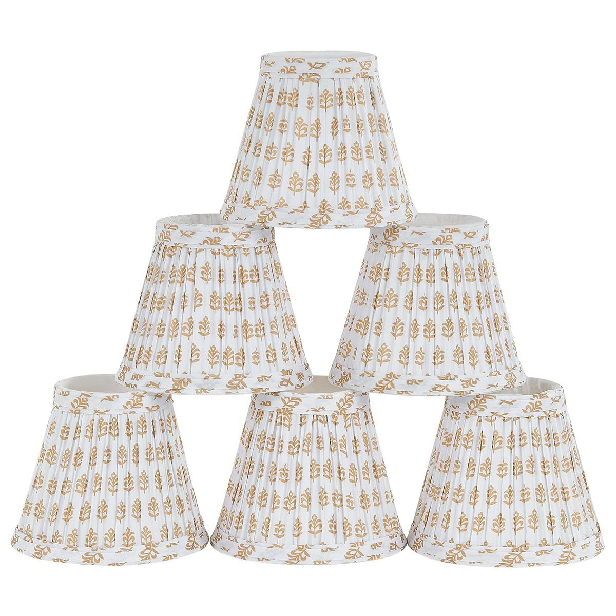 Chandelier Shades Set of 6,Mini Lamp Shade 3" Top x 5.5" Bottom x 4.7" Slant,Small Lamp Shades Cl... | Amazon (US)
