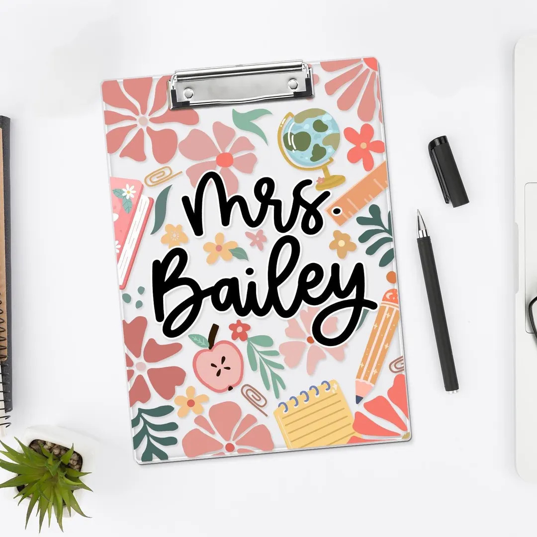 Teacher Personalized Gifts, Custom Clipboard With Teacher Name, School Teacher Name Clipboard, Te... | Etsy (US)