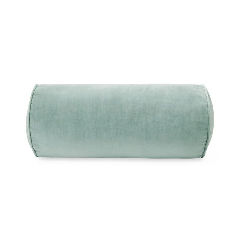 Mainstays 8" x 18" Green River Velvet Bolster Polyester Decorative Pillow | Walmart (US)