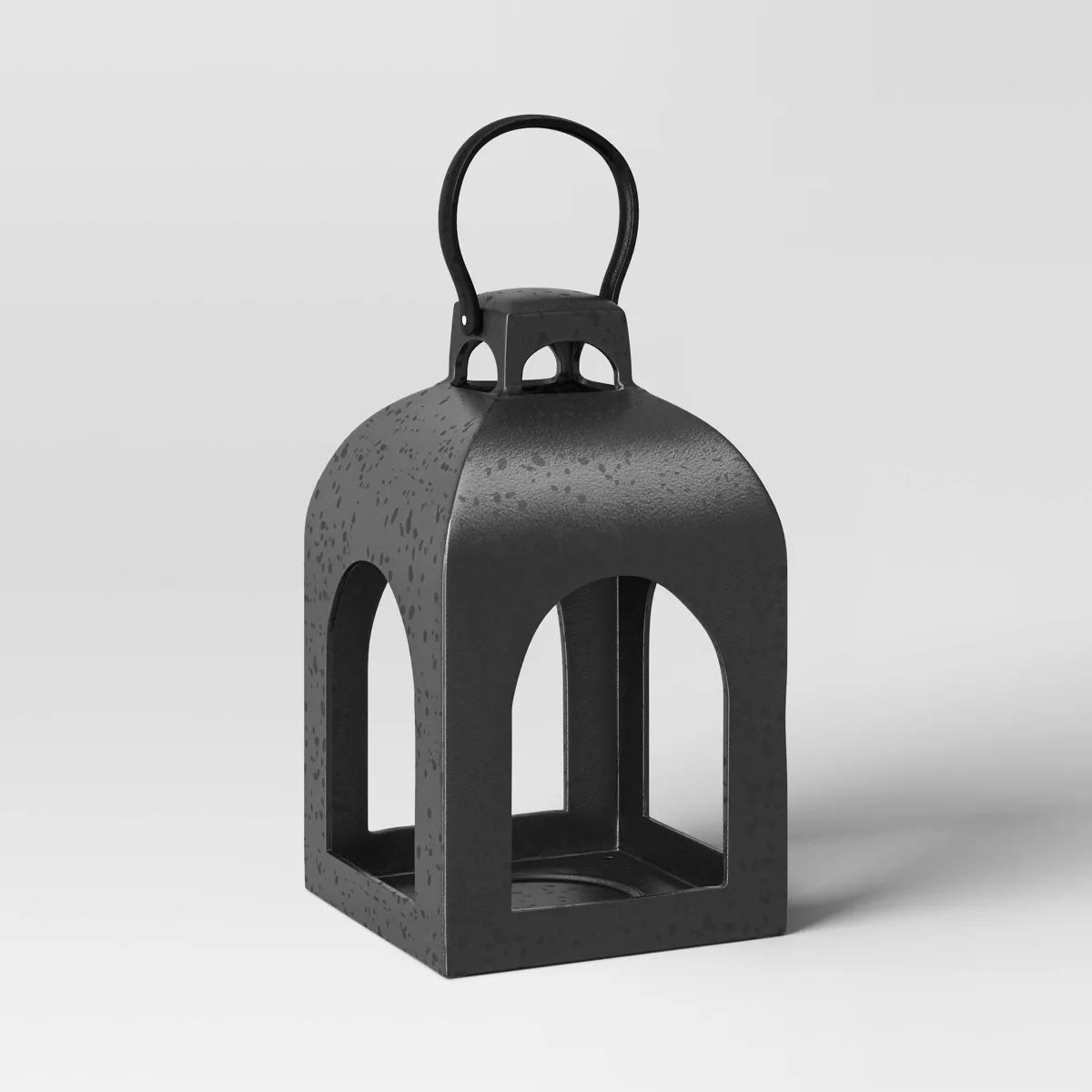 13.5"x7.7" Pillar Cast Aluminum Outdoor Lantern Candle Holder Black - Threshold™ | Target