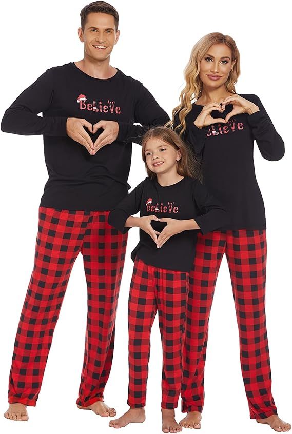 Ekouaer Matching Family Pajamas Set Christmas Pjs Long Sleeve Holiday Sleepwear | Amazon (US)