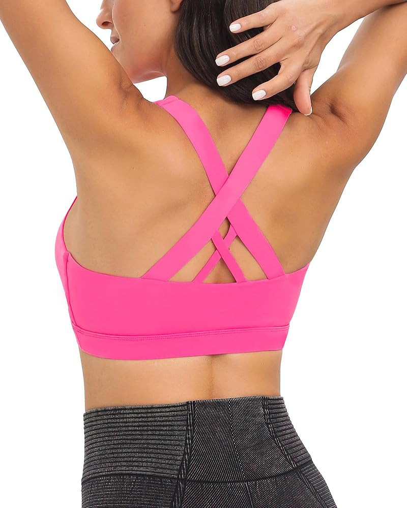 RUNNING GIRL Sports Bra for Women, Criss-Cross Back Padded Strappy Sports Bras Medium Support Yog... | Amazon (US)