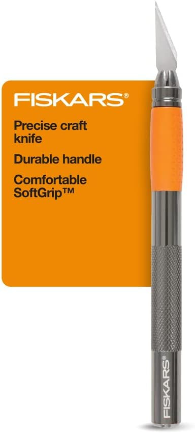 Fiskars SoftGrip Detail Craft Knife - 8" Exacto Knife for Crafting - Multi-Use Exacto Blade Inclu... | Amazon (US)