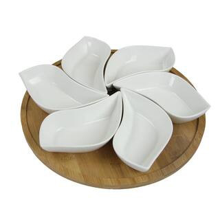 Elama Signature Modern Lazy Susan Appetizer and Condiment Server Set 98596455M - The Home Depot | The Home Depot