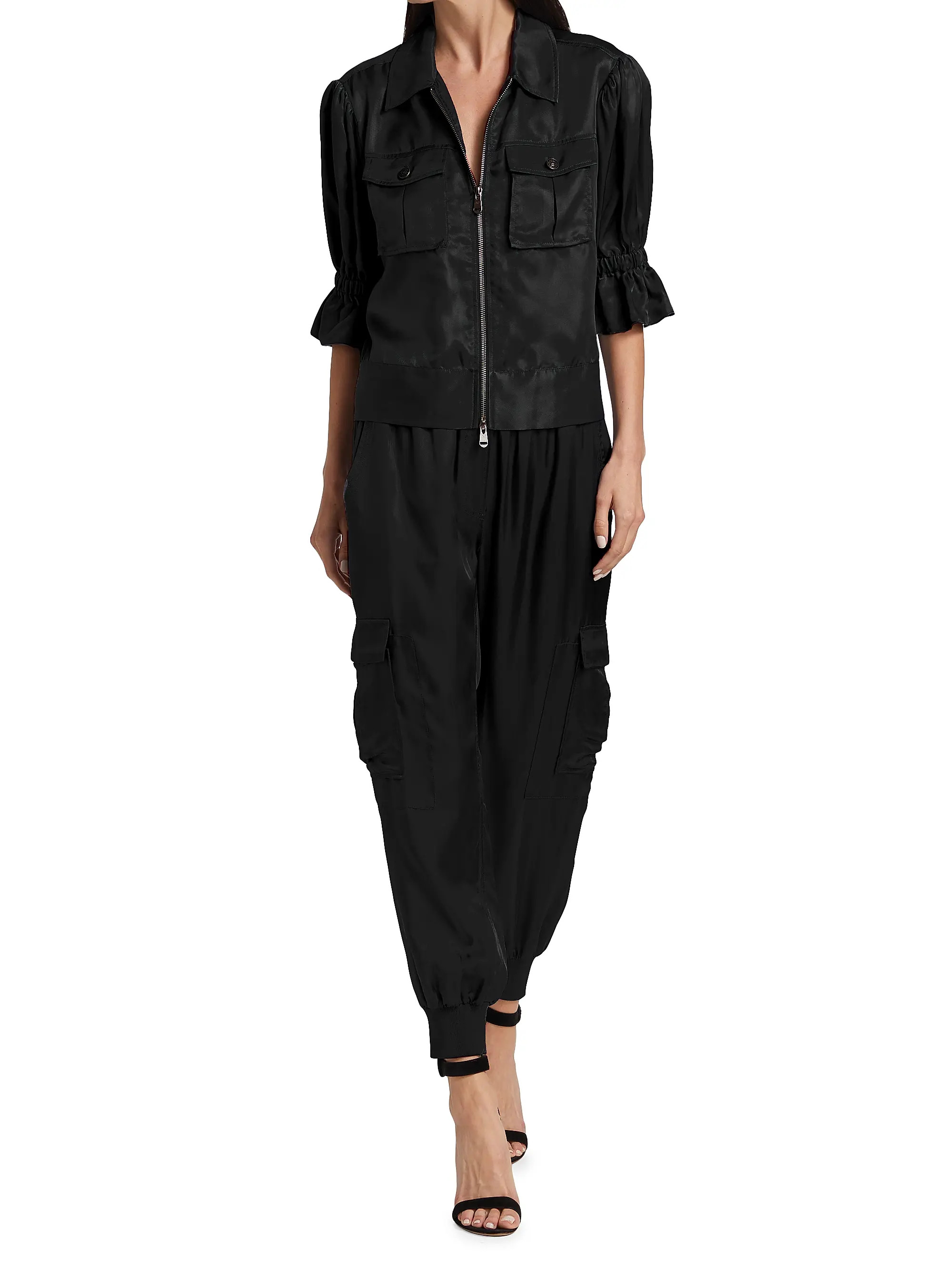 Shop Cinq à Sept Holly Puff-Sleeve Utility Jacket | Saks Fifth Avenue | Saks Fifth Avenue