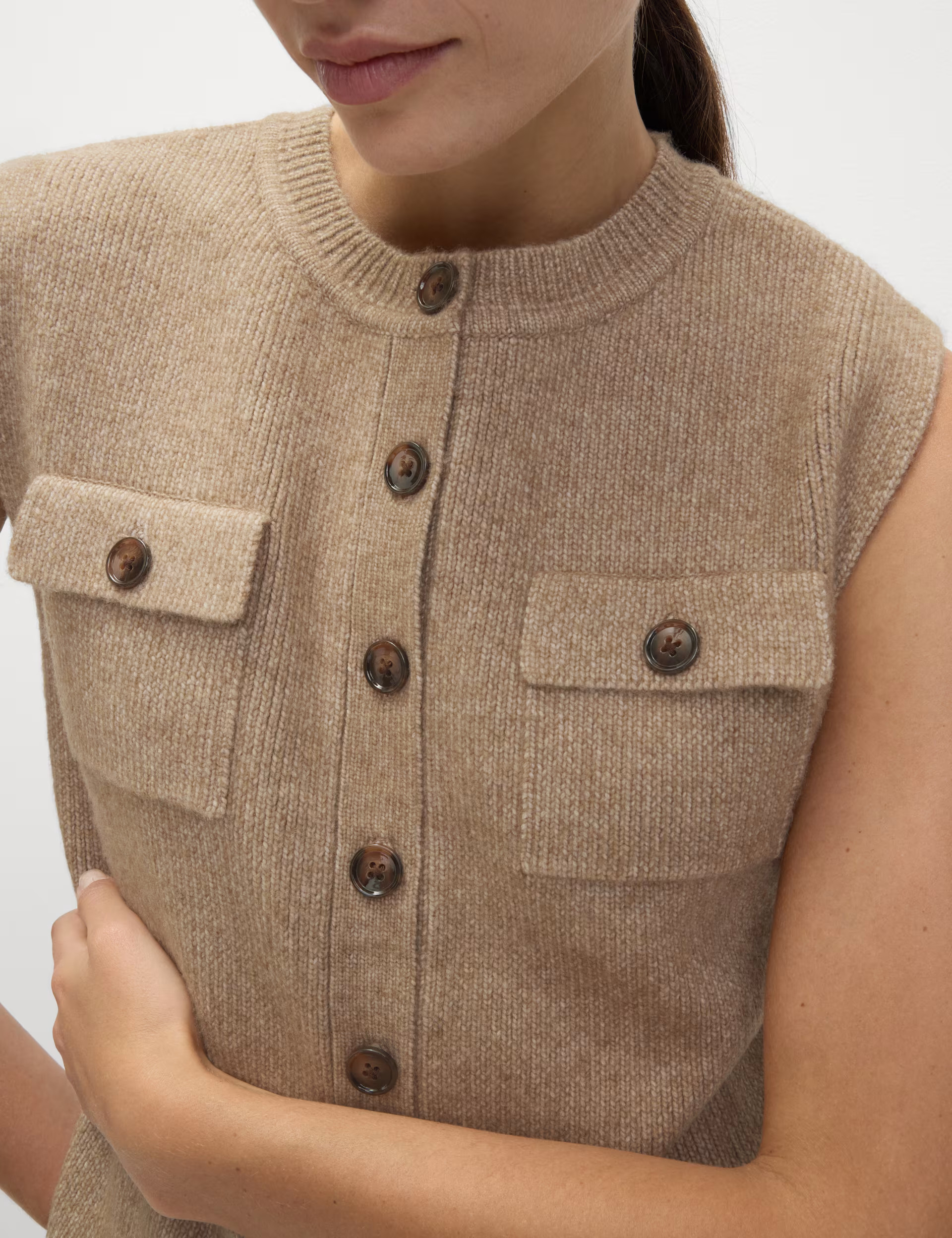 Cloud-Yarn Pocket Crew Neck Knitted Waistcoat | Marks & Spencer (UK)