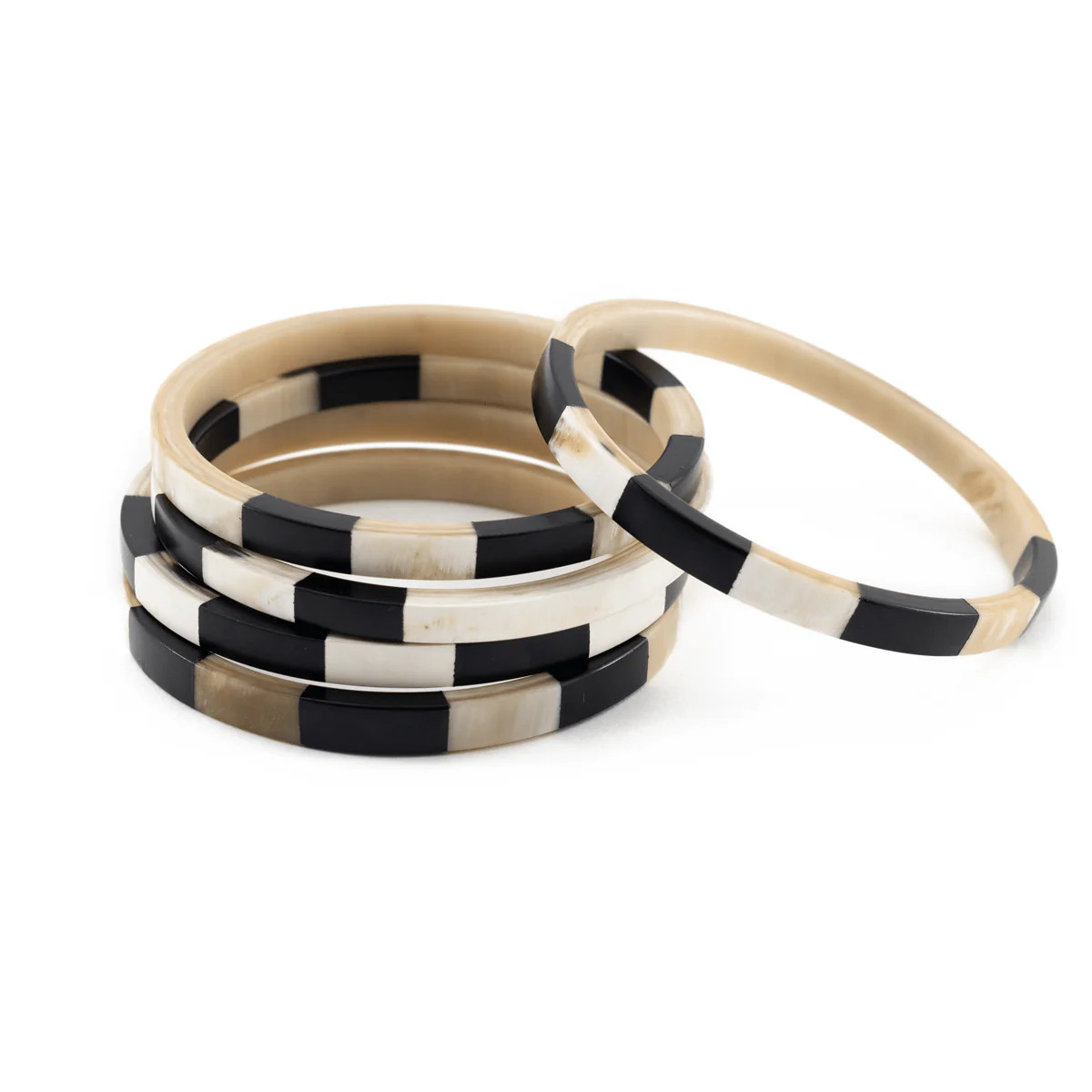 Black and White Tile Bangle Set | Sunshine Tienda