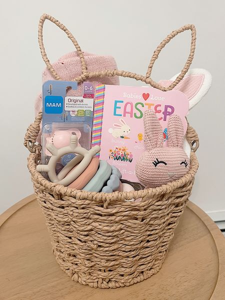 Baby Girls’ Easter basket 🫶🏼🐰💖 #easterideas #easterbasketforbaby #babysfirsteaster #easterbasket 

#LTKbaby #LTKbump #LTKSeasonal