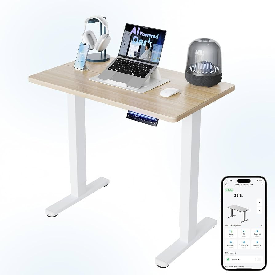 HUANUO AI-Powered Electric Standing Desk with Smart APP, Work with Alexa & Google, Adjustable Hei... | Amazon (US)
