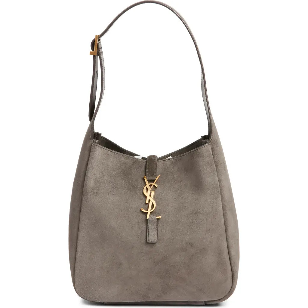 Saint Laurent Small Le 5 À 7 Suede Shoulder Bag in Urban Grey at Nordstrom | Nordstrom