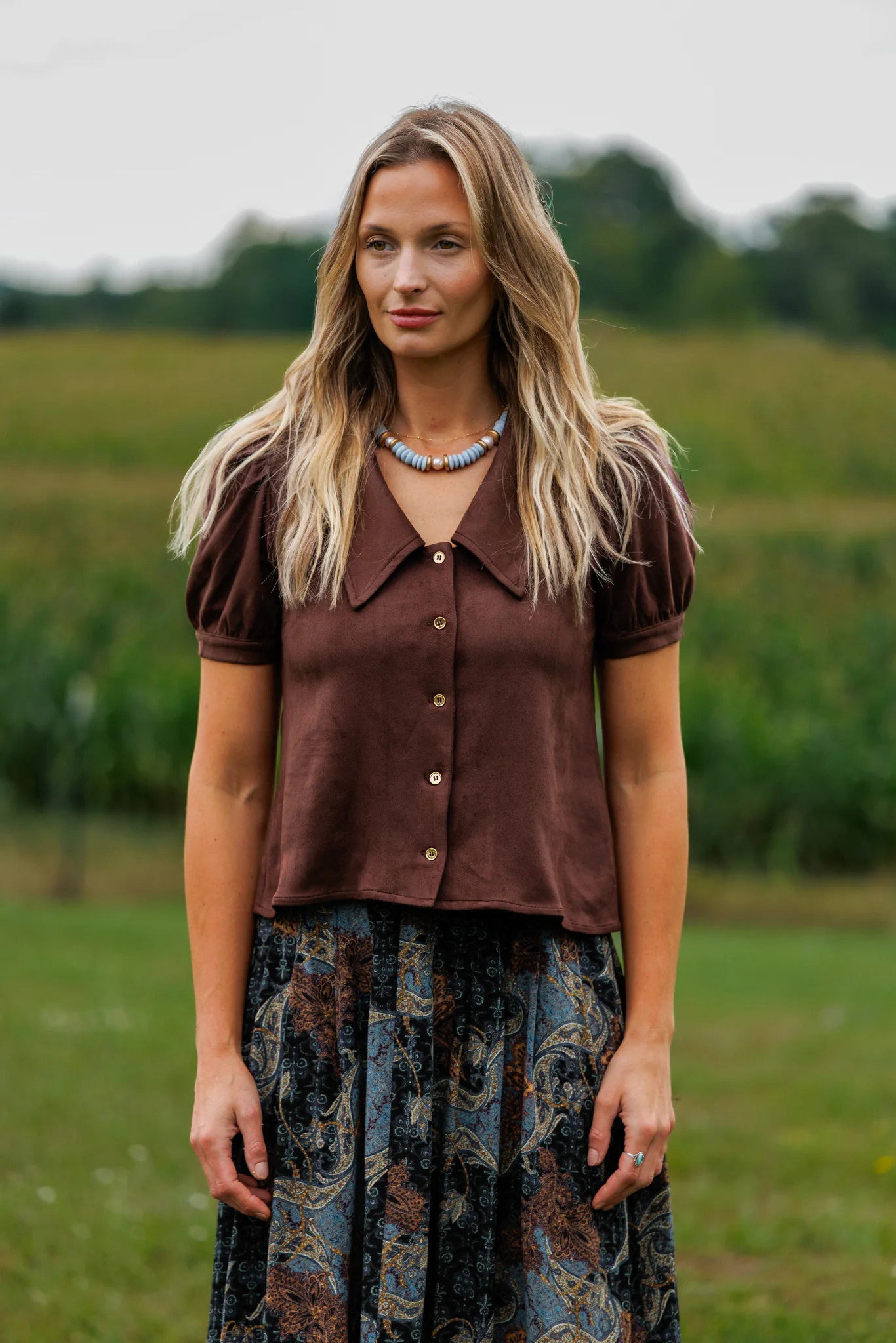 Rowe Top in Chicory Suede | Duffield Lane