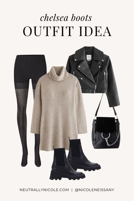 Dressy casual chelsea boots outfit for fall/winter — perfect for everyday, brunch, date night, casual holiday parties, & more!

// sweater dress, sweater dress outfit, fall fashion, fall outfit, fall outfits, fall trends, winter fashion, winter outfit, winter outfits, winter trends, what to wear for thanksgiving, thanksgiving outfit, what to wear for the holidays, holiday outfit, dressy casual outfit, dressy outfit, casual outfit, everyday outfit, coffee outfit, brunch outfit, date night outfit, holiday party outfit, party outfit, gifts for her, holiday gift guide for her, gift guide, moto jacket, motorcycle jacket, tights, fleece lined tights, tights outfit, basics, ankle boots, fall boots, winter boots, Amazon fashion, Lulus, Abercrombie, Dolce Vita, Revolve, neutral outfit (11.20)

#LTKstyletip #LTKGiftGuide #LTKitbag #LTKSeasonal #LTKshoecrush #LTKtravel #LTKparties #LTKHoliday #LTKsalealert #LTKfindsunder50 #LTKfindsunder100