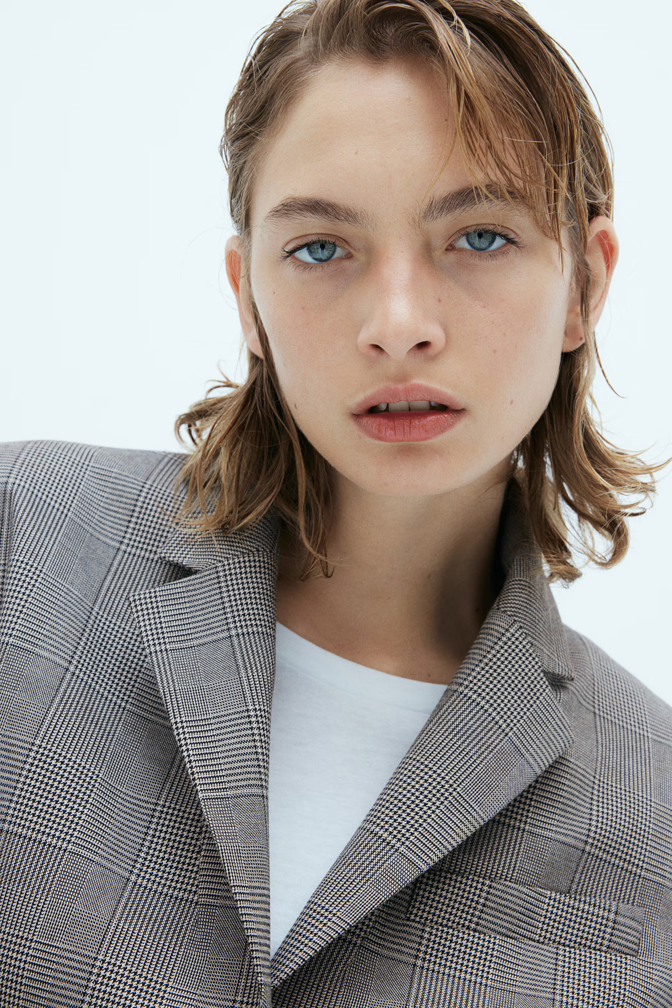 Belted Jacket - Taupe/checked - Ladies | H&M US | H&M (US + CA)