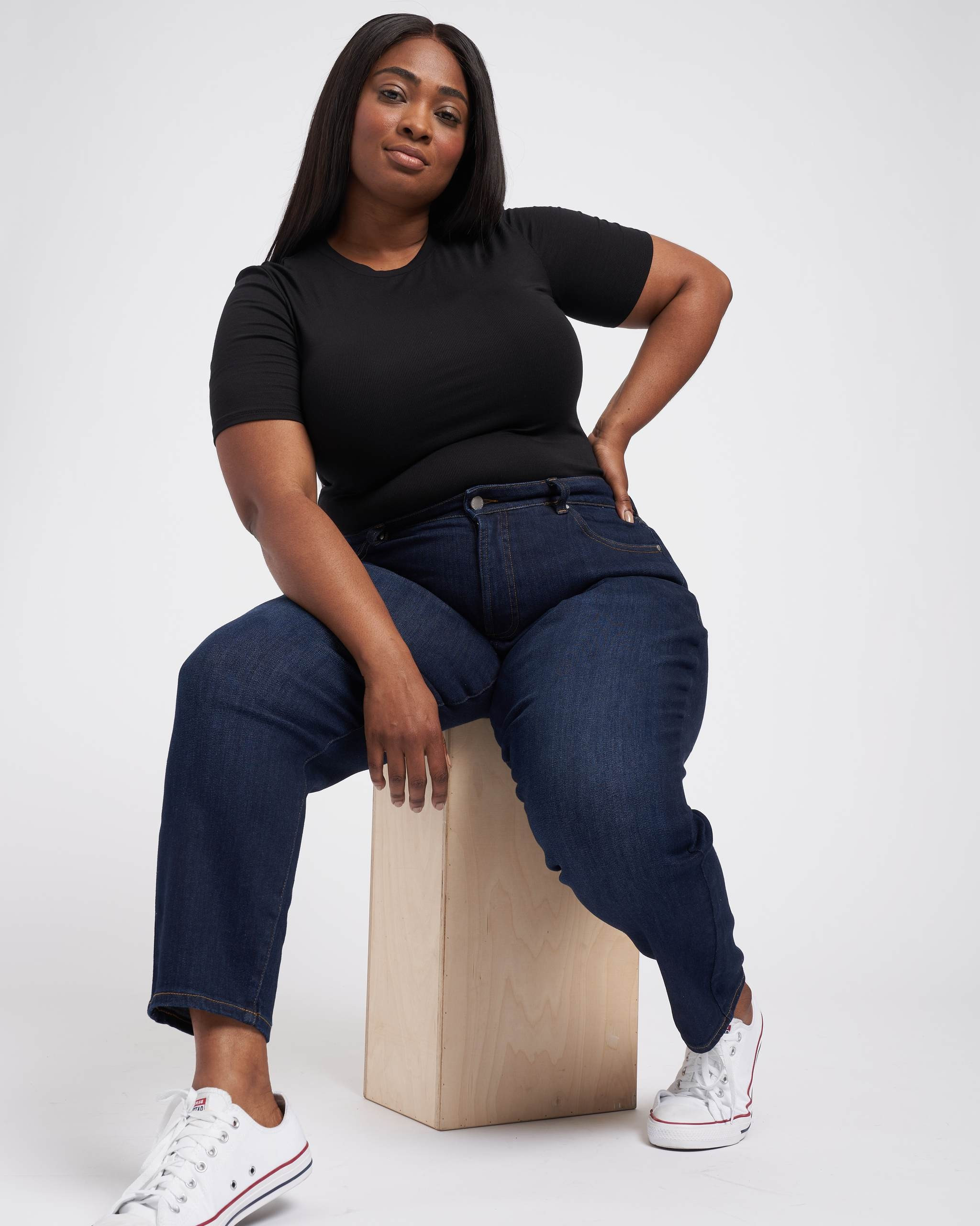 Joni High Rise Curve Slim Leg Jeans 27 Inch - Midnight Blue | Universal Standard